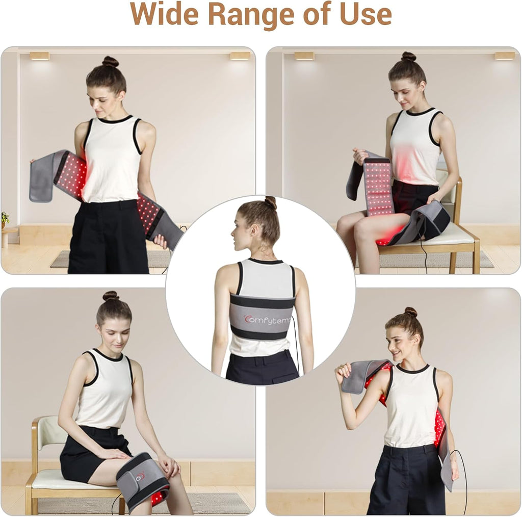 Red Light Therapy Belt with 126 Leds, Wearable Red Light Therapy for Body, 660Nm & 850Nm, Birthday Gifts for Men Dad Women Mom, 22W Light Wrap with Timer for Joint Muscle(Corded)