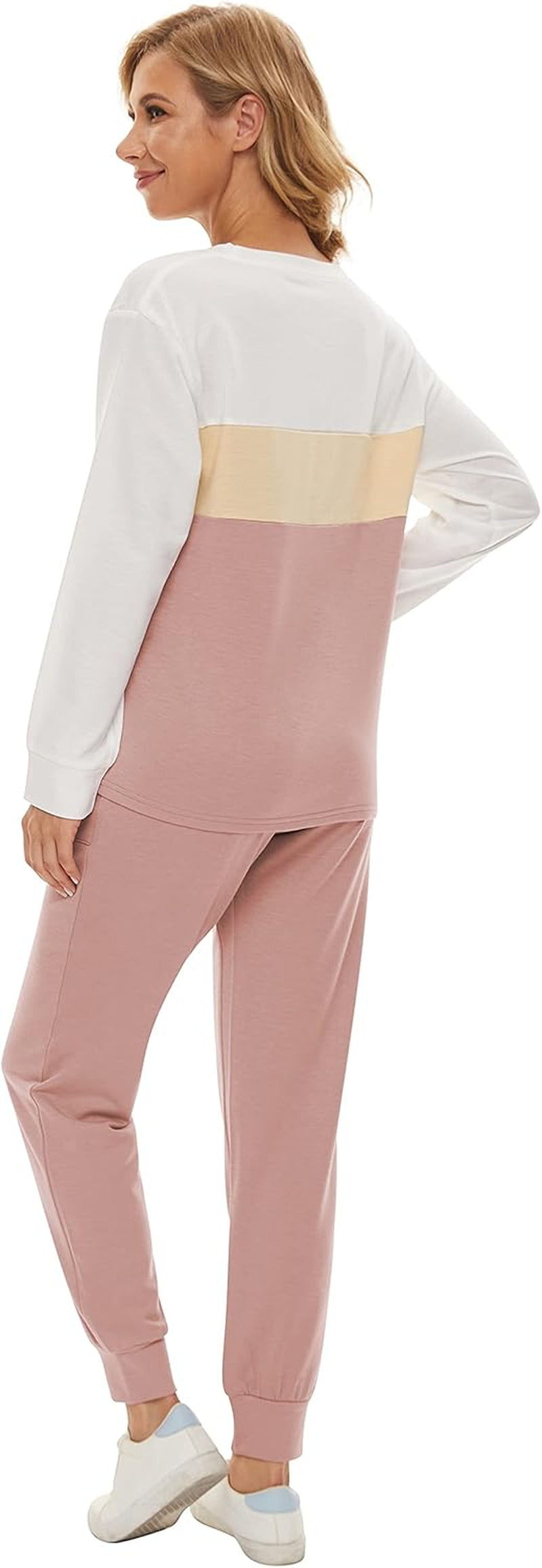 Two Piece Outfits for Women Long Sleeve Crewneck Pullover Tops and Pants Sweatsuits Lounge Set with Pockets 2026
