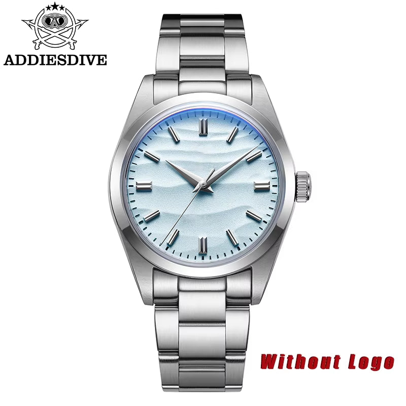 Men'S Watch Sand Dial 36Mm Quartz Watch 100M Waterproof 316L Stainless Steel AR Coated Dome Glass Wristwatch for Men