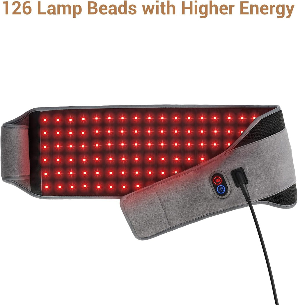 Red Light Therapy Belt with 126 Leds, Wearable Red Light Therapy for Body, 660Nm & 850Nm, Birthday Gifts for Men Dad Women Mom, 22W Light Wrap with Timer for Joint Muscle(Corded)